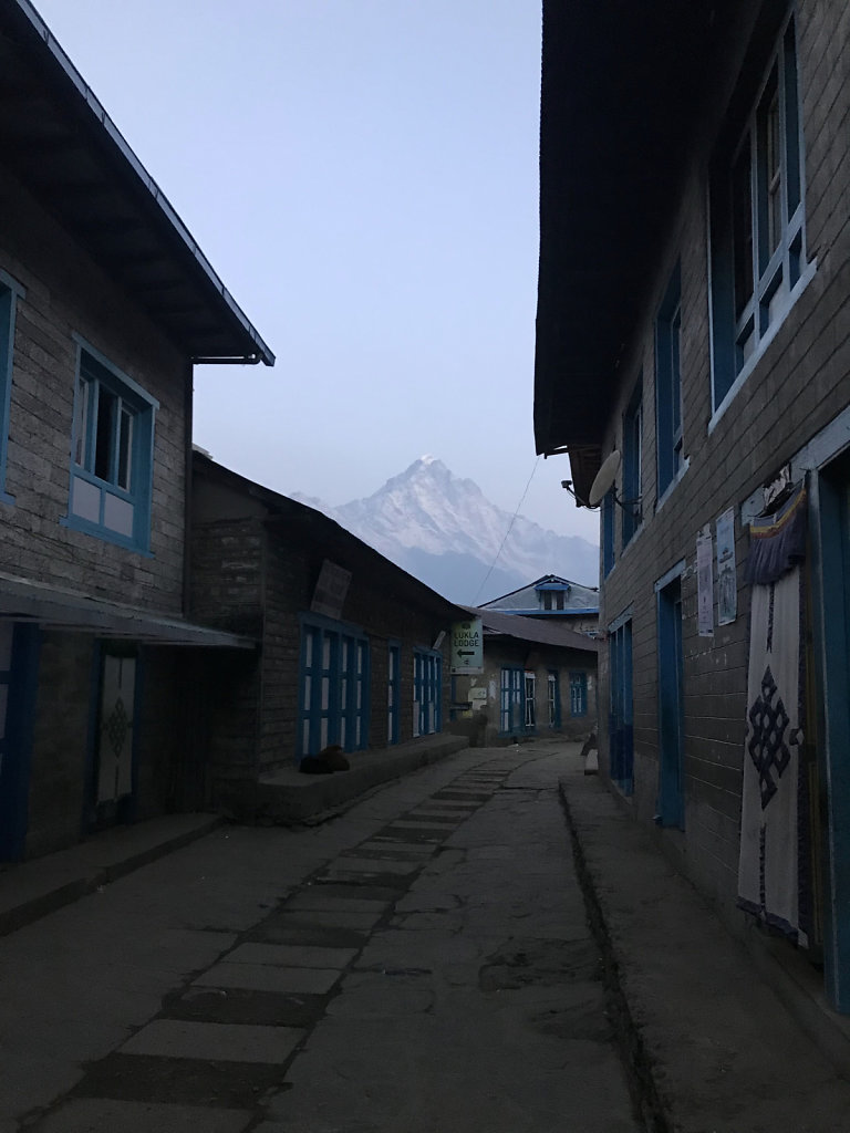 Lukla morning street view